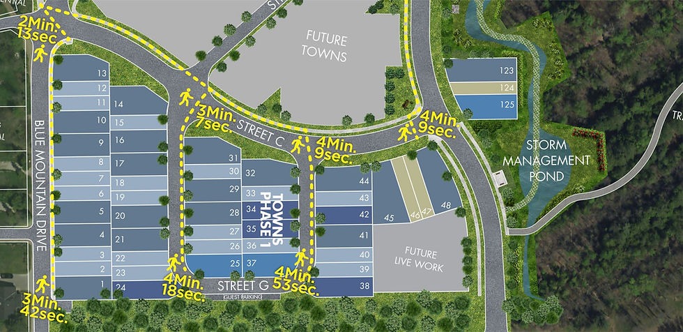 Aerial map to the beach from Aquavil